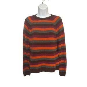 Columbia Womens Small Sweater Striped Crew Neck Angora Blend Gorpcore Hiking